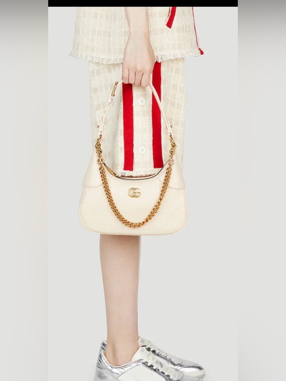 Gucci Aphrodite Small Shoulder Bag in Ecru